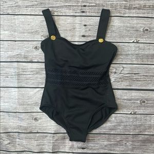 Vintage Black One Piece Swimsuit